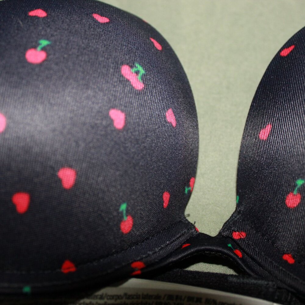NWT Victoria's Secret PINK Wear Everywhere Black Cherry Super Push Up Bra - Picture 5 of 5